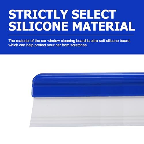 2PCS 12.2 Inch Car Drying Squeegee Water Blade, Silicone T Bar Car Squeegee for Window Cleaning, Upgrade 3-Layer Sink Squeegees Water Blades for Auto Home Use (Blue)