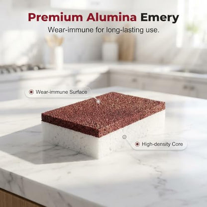 Magic Emery Cleaning Sponge, Carborundum Pot Scrubber Sponge Brush Eraser Scrub Pad, Heavy Duty Tough Stain Grease Remover for Pots Pans Cookware Kitchen Cleaning (12pcs) - color: 12pcs