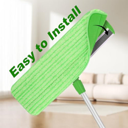 10 Pack Microfiber Cleaning Mop Pads Compatible with Bona Mops, 18-Inch Reusable & Washable Replacement Pads, Wet & Dry Mop Pads for Hardwood, Tile & Multi-Surface Floors