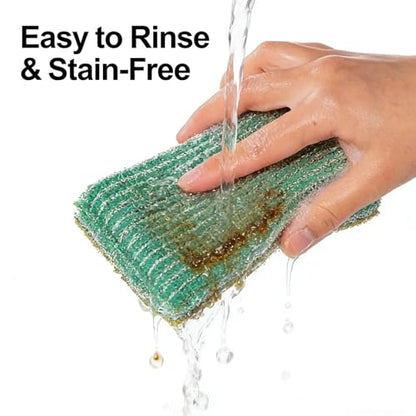Non-Scratch Kitchen Cleaning Scrub Pads - 6 Pack Random Color, 12.5x8.5 cm Gentle Scrubbers for Non-Stick Cookware Dishes FORUMALL (6 Pcs)