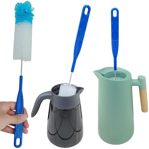 15.4" Long Handle Brush Cleaner with Rose Shape Head for Water Bottles, Cups, Mugs, Glassware, Baby Bottle, Wine Decanters, Hummingbird Feeder, Flasks, Tumblers, Dishes, Cookware, Jugs, Cup Lid