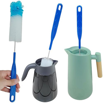 15.4" Long Handle Brush Cleaner with Rose Shape Head for Water Bottles, Cups, Mugs, Glassware, Baby Bottle, Wine Decanters, Hummingbird Feeder, Flasks, Tumblers, Dishes, Cookware, Jugs, Cup Lid