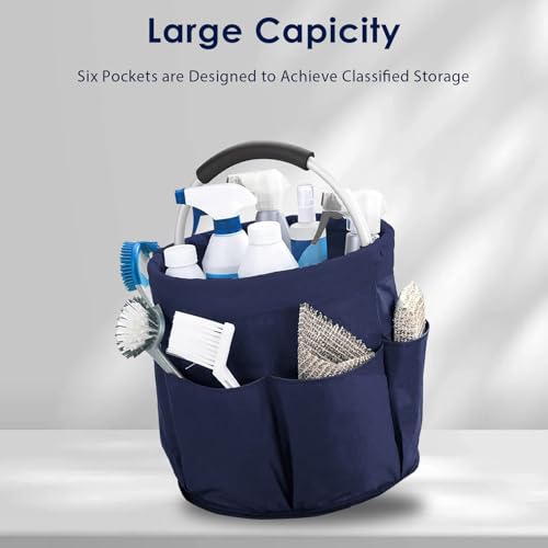 Collapsible Baskets with Handles, Multifunctional Storage Boxes for Tool Bag, Garden Bucket, Picnic Totes, Cleaning Organiser Caddy, Portable Laundry Basket, Flexible Home Storage (Blue)