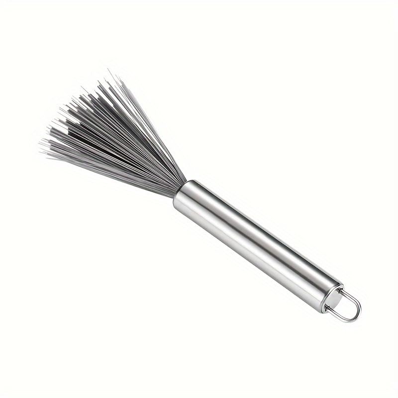 Long Handle Hanging Cleaning Brush Multi Purpose Stainless Steel Design with Sturdy Medium Strength Bristles for Bathroom Kitchen Living Room Bedroom and Furniture