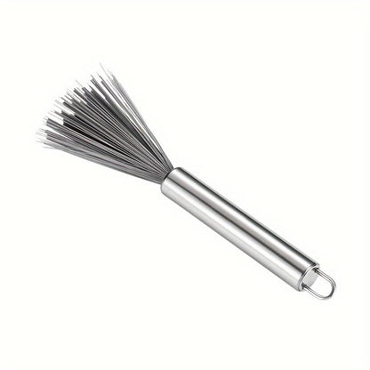 Long Handle Hanging Cleaning Brush Multi Purpose Stainless Steel Design with Sturdy Medium Strength Bristles for Bathroom Kitchen Living Room Bedroom and Furniture