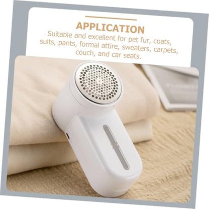 USB Rechargeable Fabric Shaver Sweater Pilling Remover Lint Trimmer Portable Electric Lint Eraser for Clothes Coats Pet Fur and Upholstery with Abs Material Battery Operated White