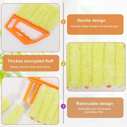Window Venetian Blind Cleaner Duster Tool Removable Washable 7 Fingers Dusting Cleaner and Air Vent Cleaner for Cleaning Blinds Air Conditioner