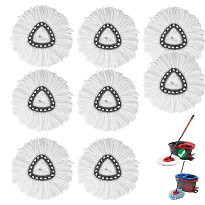 10 Pack Spin Mop Replacement Heads, 100% Microfiber Spin Mop Refill for Easy Wring Compatible with Triangle Spin Mop, 360 Degree Spinning Mop Replace Head for Floor Cleaning - size: 10Pack