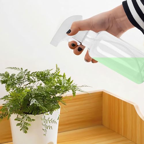 Heavy Duty Clear Plastic Spray Bottles 500ml/17oz 2 Pack, Leak Proof, Mist/Stream Adjustable Nozzle, Refillable, Professional Quality for Cleaning Solutions, Essential Oils, Hair