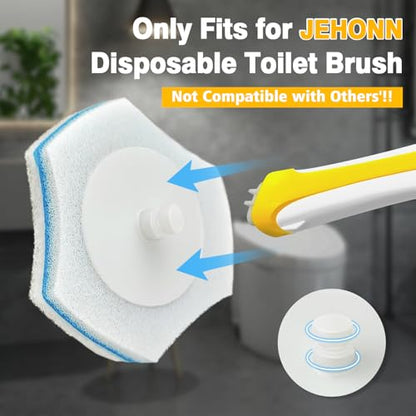 JEHONN Disposable Toilet Brush with 40PCS Wand Cleaner Refills, Wall Mounted Toilet Bowl Brush Holder Set, Bathroom Cleaning System for Sink Bathtub Wash Basin (Yellow) - color: Yellow