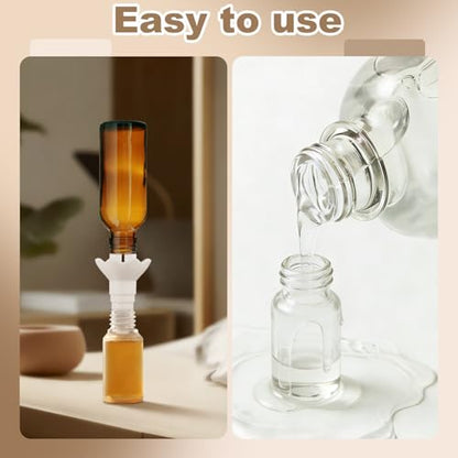 2 Pack Last Drop Universal Bottle Emptying Kit Transfer Connector for Soap, Lotion, Shampoo, Conditioner, and Kitchen,and Bathroom Use Reusable Bottle Funnel Adapter (White) - color: White
