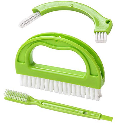 Living&Giving Grout Brush, (3 in 1) Grout Cleaner Brush, Tile Joint Scrub Brush with Handle, Stiff Cleaning Brush for All of The Household Such as Shower,Bathroom, Kitch, Seams, Floor Lines