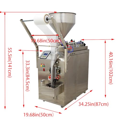 INTSUPERMAI Automatic Liquid Paste Filling Packaging Sealing Machine 10-100ml Stainless Steel Automatic Quantitative Paste Liquid Filling Machine for Shampoo Toothpaste Honey Oil Milk 110V