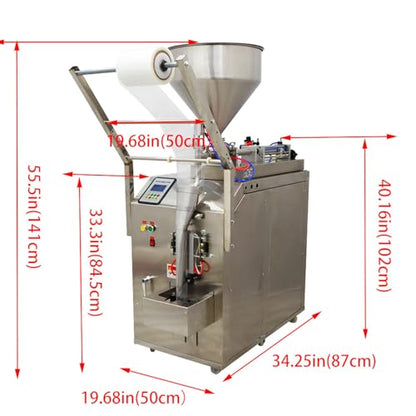 INTSUPERMAI Automatic Liquid Paste Filling Packaging Sealing Machine 10-100ml Stainless Steel Automatic Quantitative Paste Liquid Filling Machine for Shampoo Toothpaste Honey Oil Milk 110V