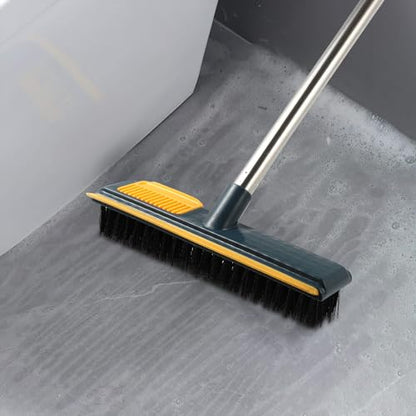 Cabilock Long Handle Cleaning Brush with Stiff Bristles, 108cm Floor Scrub Brush for Bathroom and Tile, Yellow Hard Bristle Shower Scrubber for Deep Corner and Crevice Cleaning
