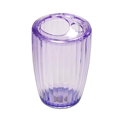 Sweet Home Collection Ribbed Acrylic Bathroom Durable Scratch Resistant Modern Set or Individual Bath Accessories, Toothbrush Holder, Magenta - color: Magenta, size: Toothbrush Holder