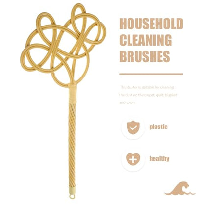Rattan Quilt Beater with Long Handle, Dust Removal Tool for Carpet and Blanket, Manual Rug Fluffer and Quilt Dust Catcher for Home Cleaning