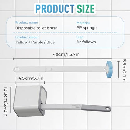 Disposable Toilet Brush, 2026 New Toilet Brush Holder, Compact Wall Mounted Toilet Brush for Modern Bathrooms, Hygienic Toilet Cleaner for Families (Wihte+18PCS Brush Heads) - color: Wihte+18pcs Brush Heads