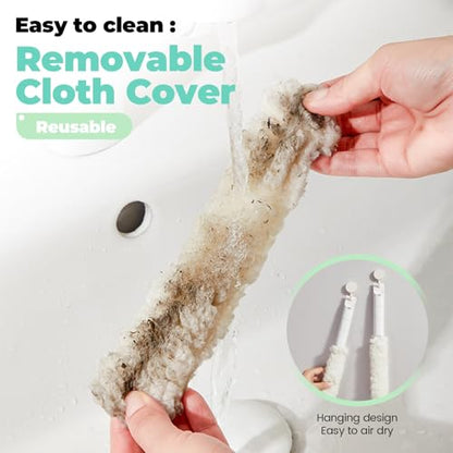 Blind Cleaner Duster Tool with 6 Refills, 5 in 1 Washable Microfiber Fan Cleaning Brush Reusable Feather Duster for Window Blind, Ceiling Fan, Crevice, Track, Gap