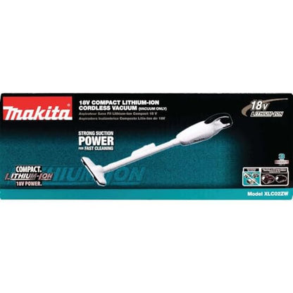 Makita XLC02ZW 18V LXT Lithium-Ion Compact Cordless Vacuum, Tool Only, White - style: Bare Tool