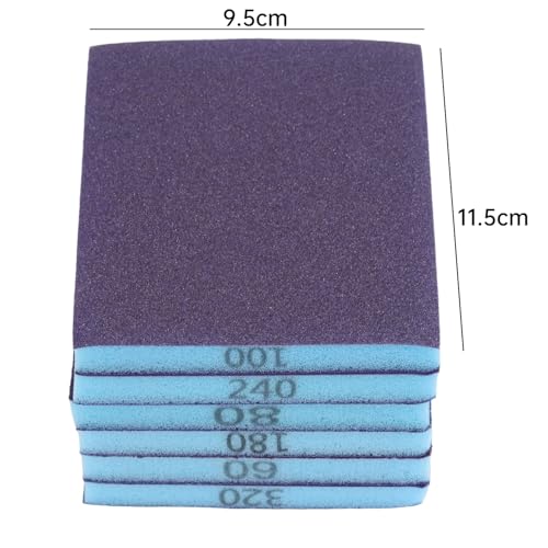 6Pcs Diamond Sand Scrubbing Pot Bottom Polishing Sponge Sand Block 60-320 Grit Reusable Metal Wood Polishing Tool