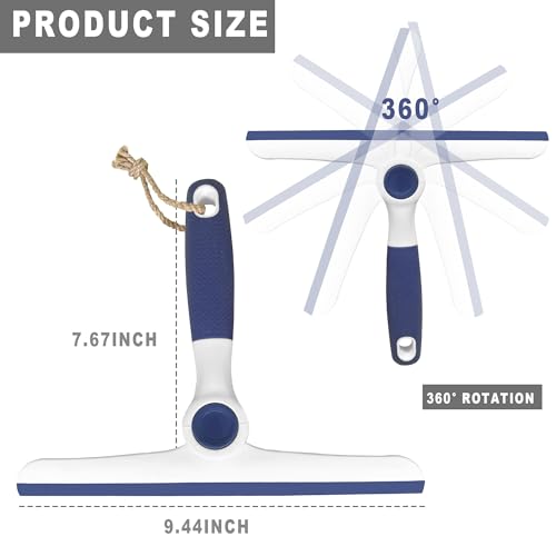 NBGYTECH Window Squeegee Household Cleaning Scraper Handheld Squeegee for Shower Glass Door Mirror Car Windshield (Blue Plastic Handle) - color: Blue Plastic Handle