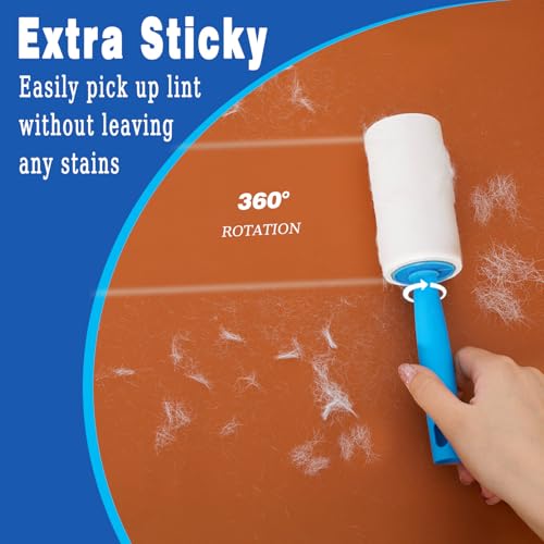 Lint Rollers for Pet Hair Extra Sticky 540 Sheets with 3 Handles Portable Pet Lint Remover for Clothes, Furniture, Carpet, Dog and Cat Hair Removal - size: 4 inch 540 sheets
