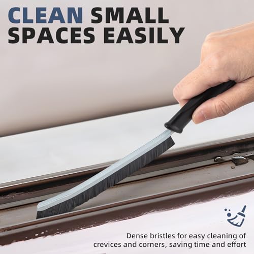FOOGWEE Hard Bristle Crevice Cleaning Brush - Cleaning Supplies - Grout Cleaning Brushes for Household Use - Crevice Cleaning Tool for Bathroom, Home and Kitchen (5, Black) - color: Black