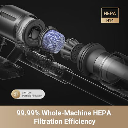 DREAME Z30 Cordless Vacuum Cleaner, 310AW 90 Mins Powerful Suction Stick Vacuum for Home Hard Floor Carpet Pet Hair, Smart Lightweight Rechargeable Battery Vacuum