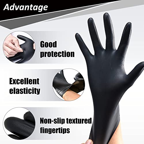 PROMEDIX P Nitrile Disposable Gloves,4mil-100 Count,Gloves Disposable Latex Free,Powder Free for Cooking,Household,Food safe - size: Small, style: Black of 100