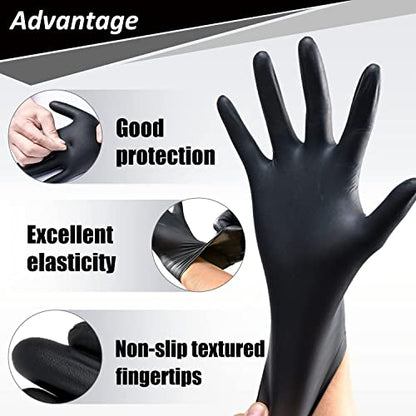 PROMEDIX P Nitrile Disposable Gloves,4mil-100 Count,Gloves Disposable Latex Free,Powder Free for Cooking,Household,Food safe - size: Small, style: Black of 100