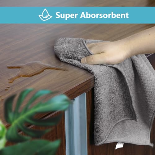 HOMEXCEL Grey Microfiber Cleaning Cloth, 50 Pack Cleaning Towels for Kitchen, Lint Free, Scratch-Free, Highly Absorbent, and Reusable Cleaning Rags for House, Window and Glass, Cars, 11.5 X11.5 inch - color: Grey