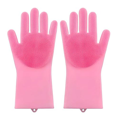 Silicone Dishwashing Gloves, Reusable Kitchen Gloves for Washing Dishes, Cleaning Brush for Kitchen Tasks, Hand Skin Protection