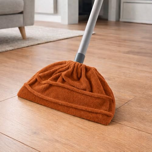 Flat Mop Pads Replacement Washable Floor Cleaning Cover Reusable Mop Head Cloth for Household Use(Brown) - color: Brown