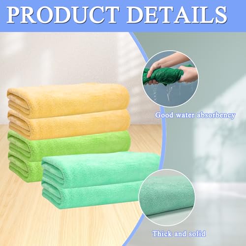 12 Pcs Extra Large Microfiber Cleaning Cloth, 20" x 30" Washable Reusable Large Floor Cloth Rags, Microfiber Towels for Mop Cleaning Office Bathrooms Housekeeping (Orange, Green) - color: Mixed Style 2