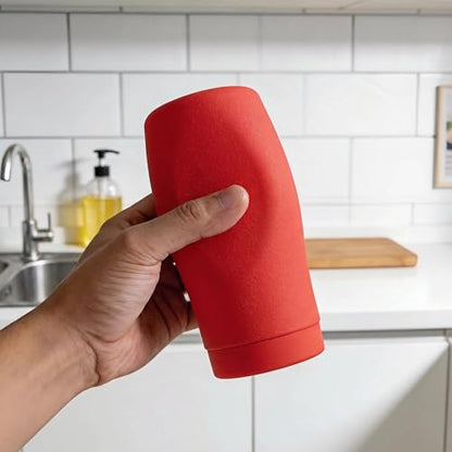 Dish Soap Dispenser for Kitchen, Silicone Squeeze Bottle for Dish Detergent (Red) - color: Red