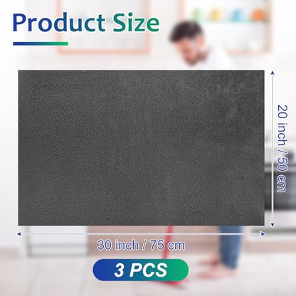 Newwiee 3 Pcs Extra Large Microfiber Cleaning Cloth 30" x 20" Washable Reusable Microfiber Towel Streak Free Lint Free Cloth for Cleaning Home Glass Office Window Bathrooms (Gray) - color: Gray