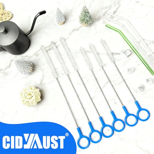 Heavy-Duty Straw Cleaner Brush Set - 6 Pack Reusable Long Handle Cleaner Brushes,Straw Brush for Deep Cleaning Baby Bottles,Metal/Glass/Silicone Straws, Tumblers & Stanley Cups.