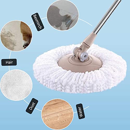 3 Pack Spin Mop Replacement Head 360° Microfiber Mops Refills Easy Cleaning Round Shape Standard Size
