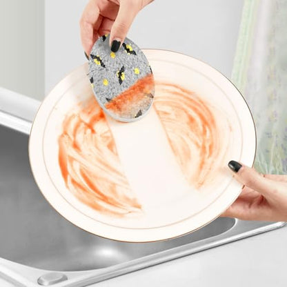 Bats Halloween Elements Dish Scrub Sponges Kitchen Non Scratch Reusable Compressed Cellulose Sponge Hanging for Household Cleaning Washing Dishes Pots and Pans 3 Pack - color: Pattern13