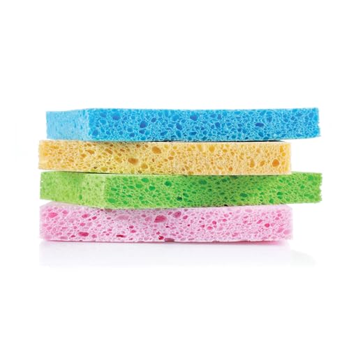 HIC Kitchen Pop-Up Sponges, Rectangular, Natural Vegetable Cellulose, 2 Sets of 4 - style: Pop Up, Set/8