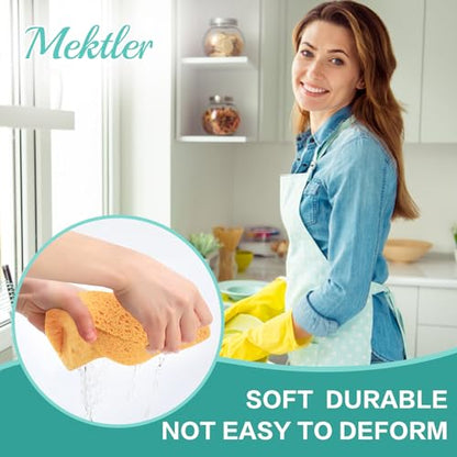 Extra Large Dish Sponges Kitchen for Cleaning, Natural Cellulose Sponges Reusable and Biodegradable, Non Scratch Sponge for Cleaning Household Use (2-Pack) - color: Yellow / White