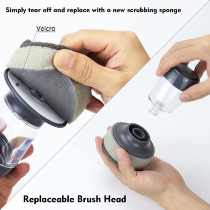 DAPOWER Replaceable Brush Head - 4 Pack (Grey - Scrub Sponge) - color: Grey - Scrub Sponge