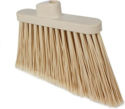 SPARTA Plastic Broom Head, Angled, Flagged for Small Debris Indoor, Outdoor, Home, Restaurant, Lobby, Office, 12 Inches, Tan - color: Tan