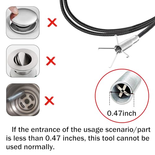 Drain Clog Remover, 79-Inch Flexible Grabber Claw Drain Snake, Pipe Cleaner for Kitchen, Bathroom, Tub, Toilet, Sewer, and Gutter - style: 76 IN