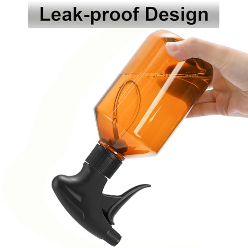 Bekith 6 Pack 360° Plastic Spray Bottles, 17oz/510ml Empty Refillable Containers, Upside Down Fine Mist Spray Bottle with Adjustable Nozzle for Cleaning, Cooking, Hair, Plant