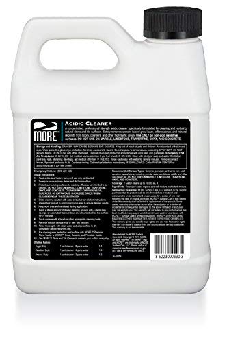 MORE Grout Cleaner for Tile Floors - Acidic Grout Cleaning Solution - Removes Cement-Based Grout Haze, Efflorescence and Mineral Deposits - Quart 32oz