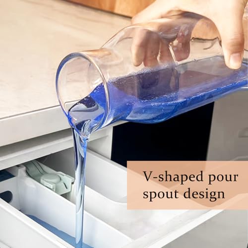 Glass Laundry Detergent Dispenser Set with Cork Lids, Fabric Softener Dispenser, Easy Pour 3 Pack Laundry Bottles, Liquid Detergent Containers, Scent Booster & Bleach Container for Laundry Room - size: 3 Bottles