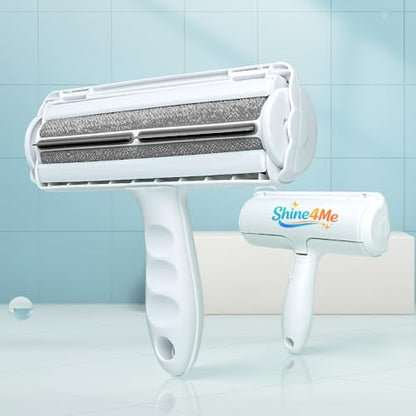 Shine4Me Reusable Pet Hair Remover Roller for Couch, Furniture, Clothes and Car, Lint Remover for Dog and Cat Hair, No Refills Needed, Portable Manual Fur Remover, White