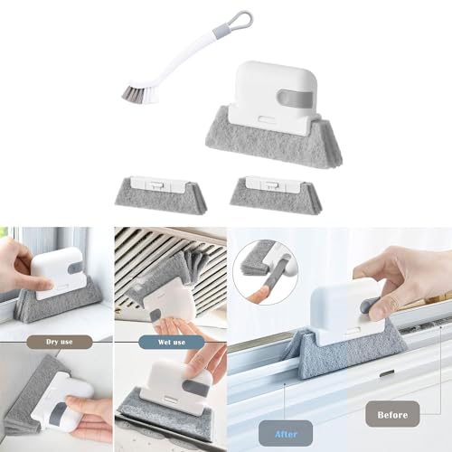Window Track Cleaner Window Grooves Cleaning Brush Tools Set For Sliding Door Track Crevice Cleaner